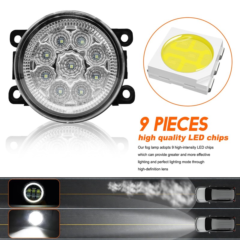 qobsos Fog Light Bulb 3.5 Inch Pair For Ford Explorer