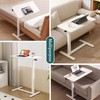Mobile Standing Desk Adjustable Overbed Table, Pneumatic Height Adjustable Rolling