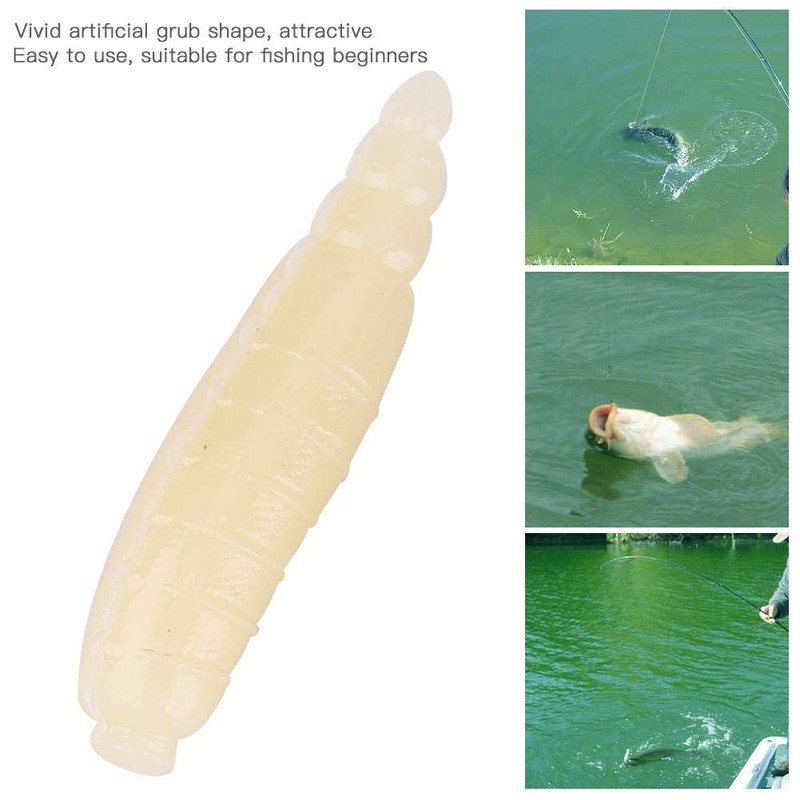 Artificial Soft Lures, 200pcs 17mm Small Artificial Lifelike Maggot Grub