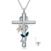Flpruy Lily Urn Necklaces for Ashes 925 Sterling Silver Lily