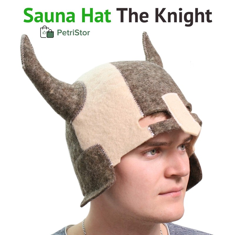 PetriStor Wool Sauna Hat Knight for Man Natural Felt 100%
