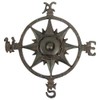 Rustic Cast Iron Rose Compass Nautical Beach House Wall Art