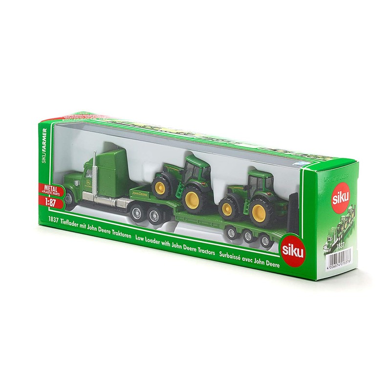 siku 1837, Low Loader with 2 John Deere Tractors, 1:87,