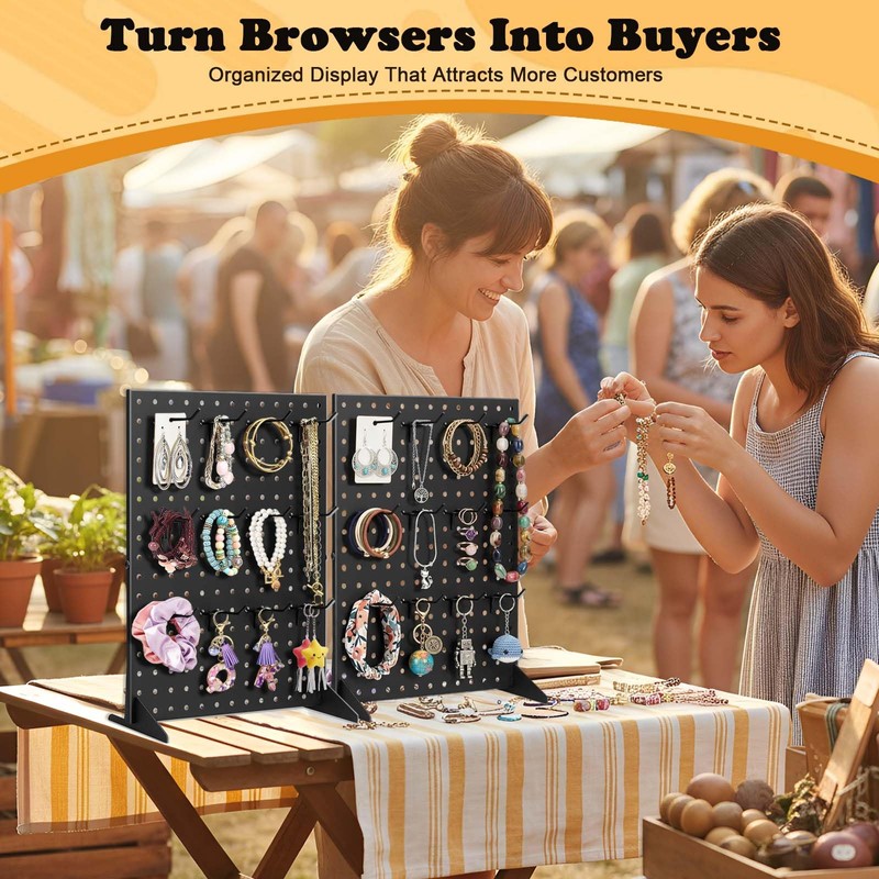 4 Pack Peg Board Display Stand for Vendors with 48