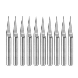 uxcell Wood Engraving Bit Solid Carbide 3.175mm 1/8" Shank, 20 Degree 0.3mm Tip CNC Router Tool for Acrylic PVC MDF PCB Wood Carving, 10pcs