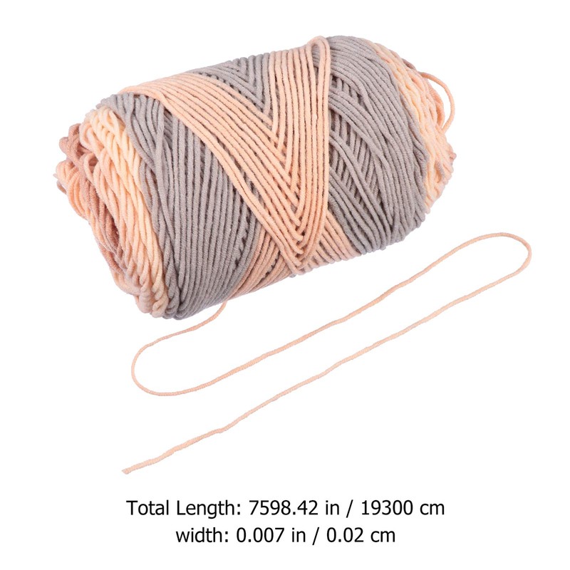 Hohopeti 5-ply Rainbow Cotton Yarn Knitting Yarn DIY Rope Handmade
