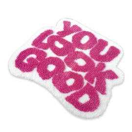 YOOCHUENG Bath Mat, Fun Bath Mat, Non-Slip, Washable, Creativity, Funny Carpet, Medium Pile Rug for Bedroom, Shower Mat, Quick-Drying, Bath Mat, Fuchsia