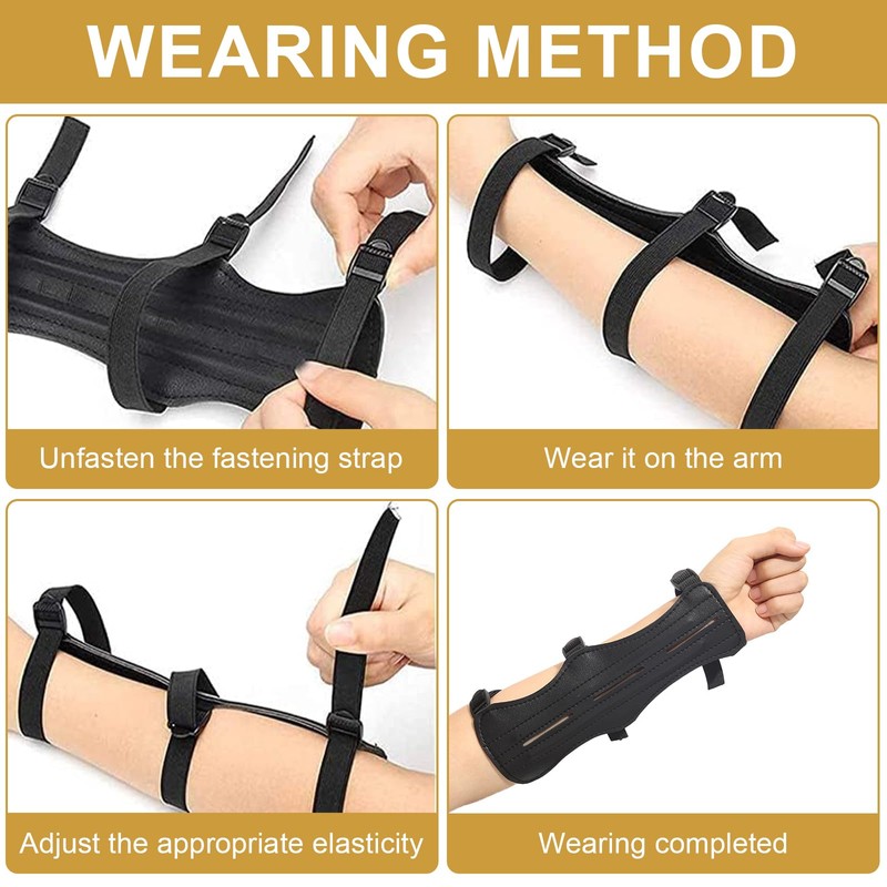Fhioevt Arm Guard Archery Leather Forearm Protection Archery Adjustable with