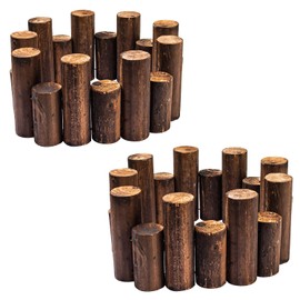 LAVANE 6FT L × 6 Inch H Solid Wood Garden Border Fence, Natural Charred Finish, No-Dig Installation for Flower Beds, Lawn, Patio & Outdoor Landscaping