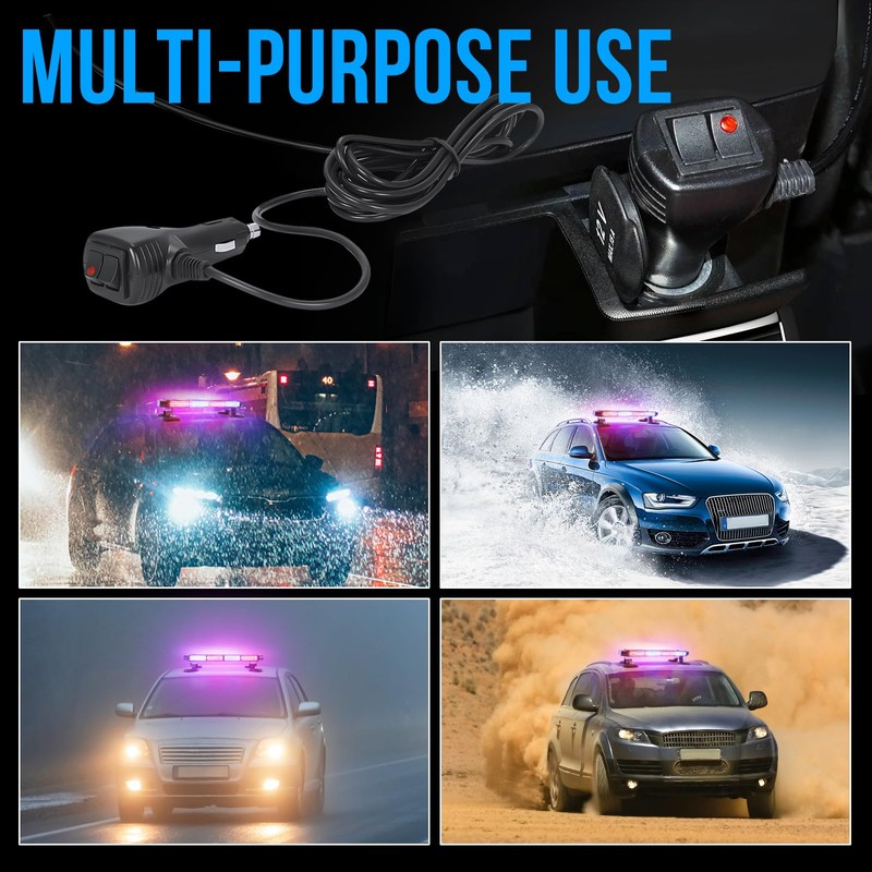 MIRUNNY 18.6" Emergency Strobe Lights Bar for Trucks Waterproof Double