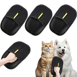 GWAWG 4PCS Pet Hair Removal Gloves - Static Grooming Gloves for Cats & Dogs, 2-in-1 Deshedding & Massage, Reusable Electrostatic Pet Hair Remover Glove