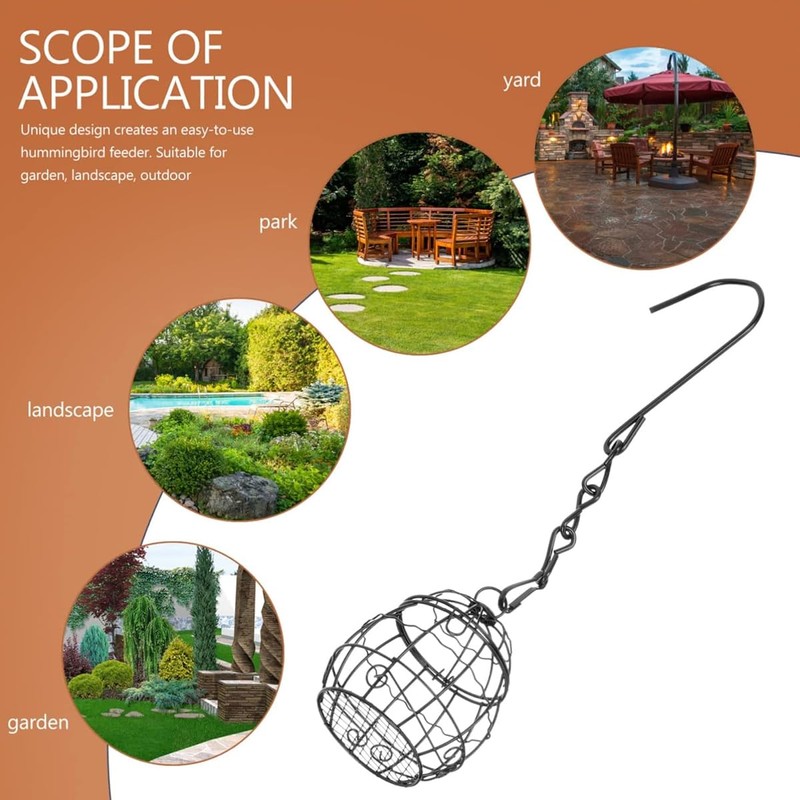 AIMALL Outdoor Hanging Bird Feeder 9.44"x3.74" Iron Wire Spring Birdcage