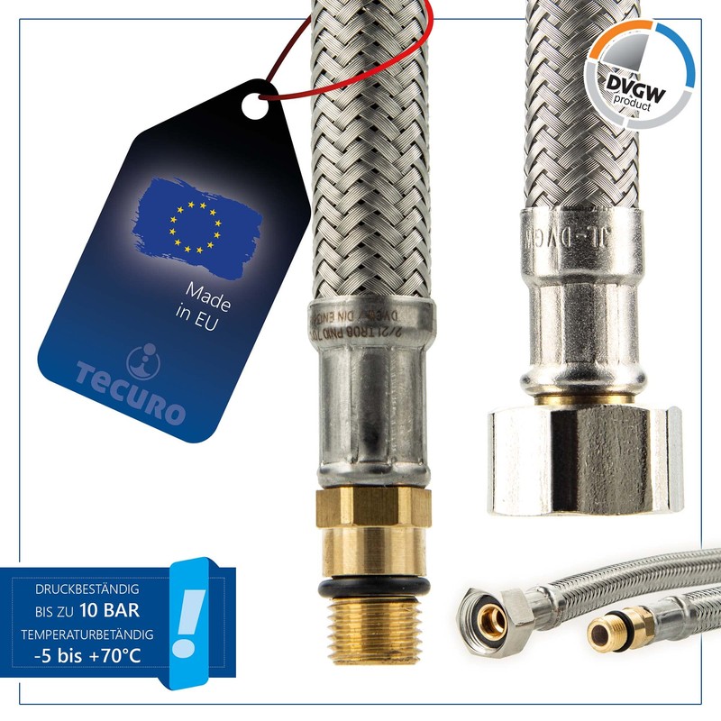 Sanitary Fittings Connection Hose M10 x 1 Short 3/8 Inch