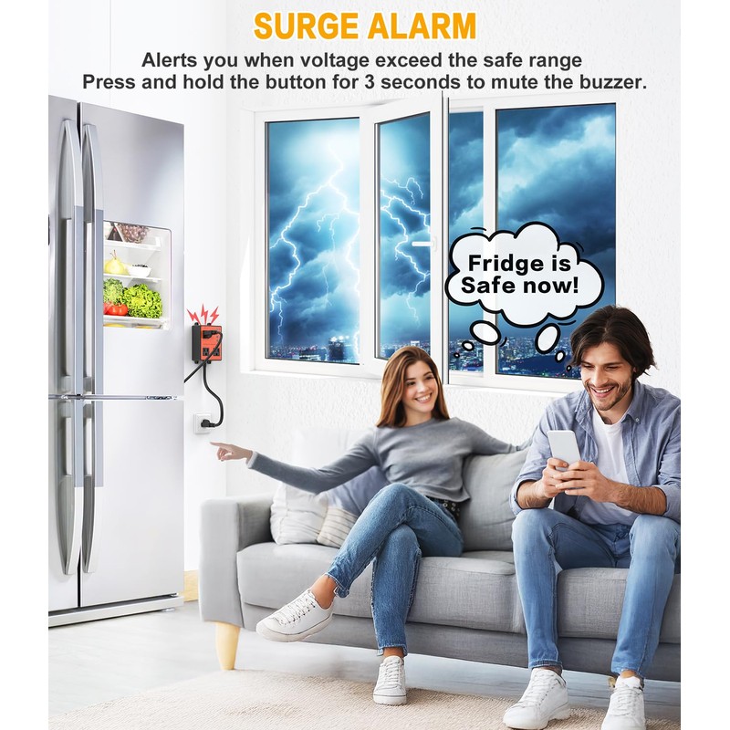 Refrigerator Surge Protector, 3-Outlet