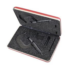 Starrett Deluxe Padded Case Protects Micrometers, Durable & Lightweight - Fits 2" Range Precision Micrometers, Hinged Lid, Snap Closure - 912