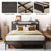 LIKIMIO Full Bed Frame with Headboard, Dark Wood Camas Full