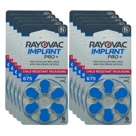 Rayovac Cochlear Implant Pro+ Batteries | Size 675 (60 pack)