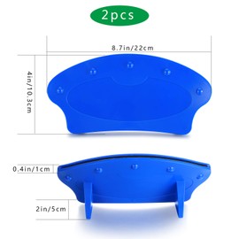 lzijun 2PCS Playing Cards holder, Hands Free Playing Card Storage Box, Blue Plastic Standing Fan Shaped Playing Card Holder