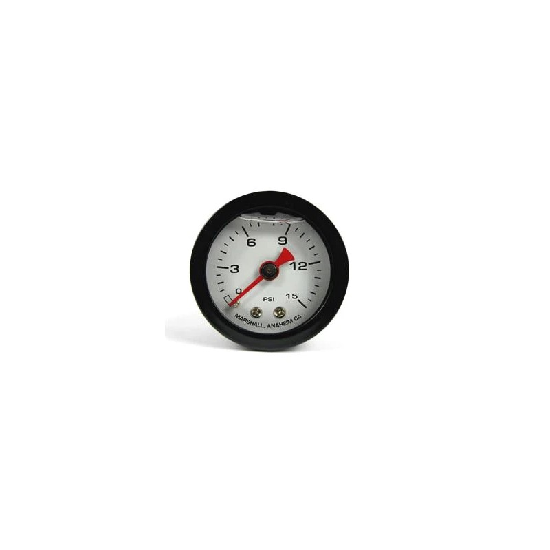 Marshall Gauge 0-15 Psi Fuel Oil Pressure White Black Casing
