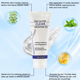 Soothing Cooling Gel 100g,Relieving Body,Sports Soothing Cooling Gel Body Care Lotions,Relieve Muscle Tension,Cooling with Menthol and Frankincense,Fast Absorbing for Women and Men