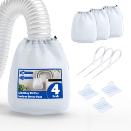 Wintcomfort 4 Pack Dryer Vent Lint Catcher Bags, Dryer Vent Lint Trap and Filter for Ventless Dryer Vent, Indoor & Outdoor Dryer Vent Lint Bags for Easily Capture Loosened Lint, Dust from Dryer Vent