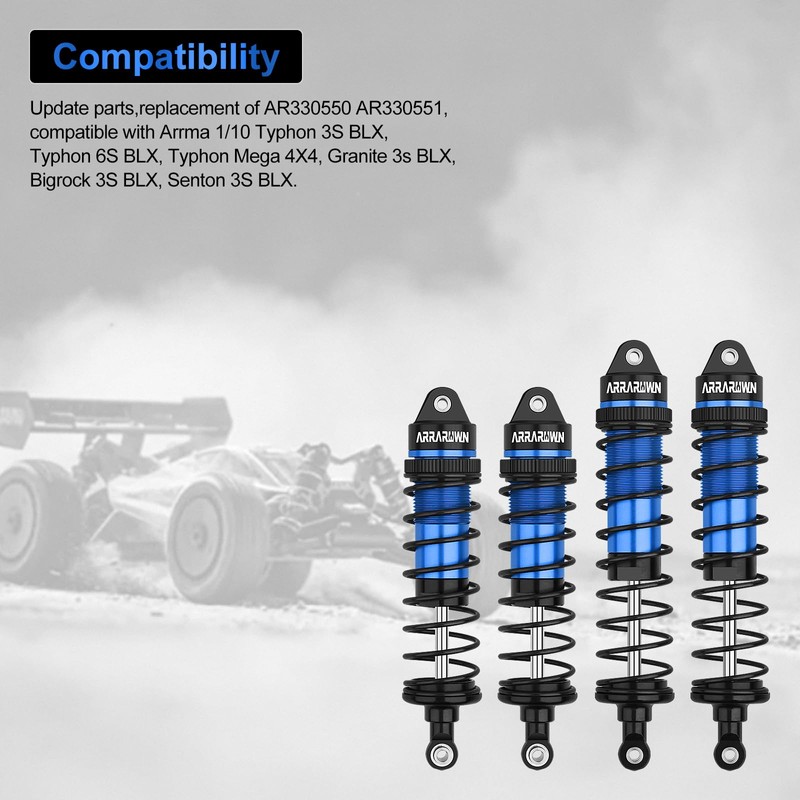 4PCS RC Shock 1:10 Aluminum Front & Rear Shocks Set