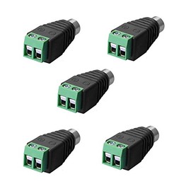 SIENOC 5 Packs of Phono RCA female Plug to AV Screw Terminal Plug Connector