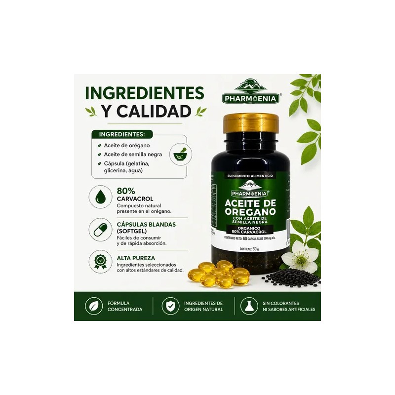 Suplemento Alimenticio De Aceite De Oregano 60 Caps