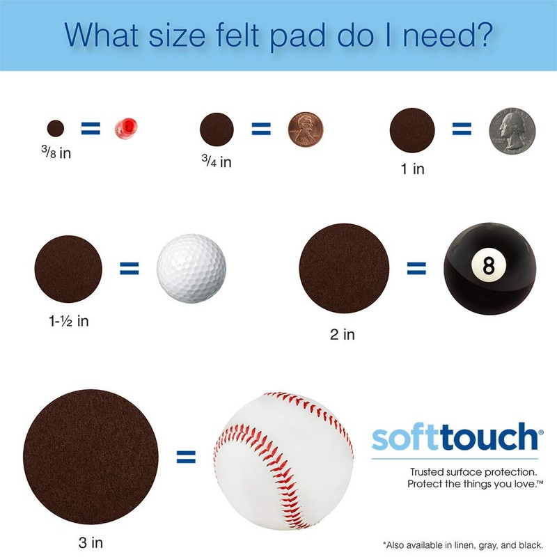 Self-Stick Furniture Round Felt Pads for Hard Surfaces – Protect