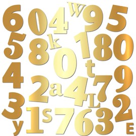 Numbers & Letters Cut Out House Number - PVC House Number - Adjustable Font (XS - 6 cm, Shiny Gold)