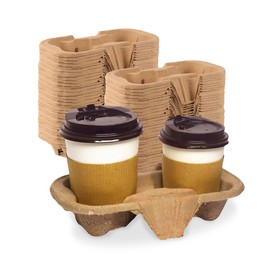 G4GADGET Pack of 10 2 Cup Tray Holders – Cup Carriers for Hot & Cold Drinks – Ideal for Takeaway, Coffee Shops & Festivals