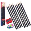 Nataraj Writing Pencils, Platinum, BLACK Bonded Lead, Pack of 24,