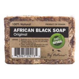 By Natures 100% Natural African Black Soap Original 3.5 Oz (Pack of 1)