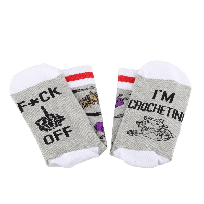 JTOUK Funny Crochet Socks Gift for Crochet Mom Funny Knitting
