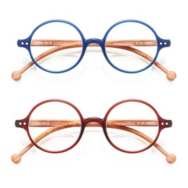 TISHUI Blue Light Blocking Reading Glasses for Women Men +2.50 Round Readers Unisex Circular Cheaters Lightweight Blue Ray Glasses