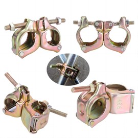 PHLKJL Scaffolding Clamps, British Type, For 1-3/4" to 1-9/10" OD Tube, Swivel at Any Angles,Galvanized, 4 Pack (XZKJ48C)