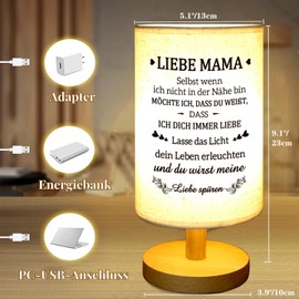 PRSTENLY Mum Gifts, Best Mum Birthday Gift Table Lamp Gifts for Mum Birthday Gifts for Mum from Daughter Son, Christmas Gifts Retirement Gift Thank You