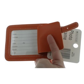 Travel Photo Frame Luggage Tags Suitcase ID Orange Easy to Spot Set of 2