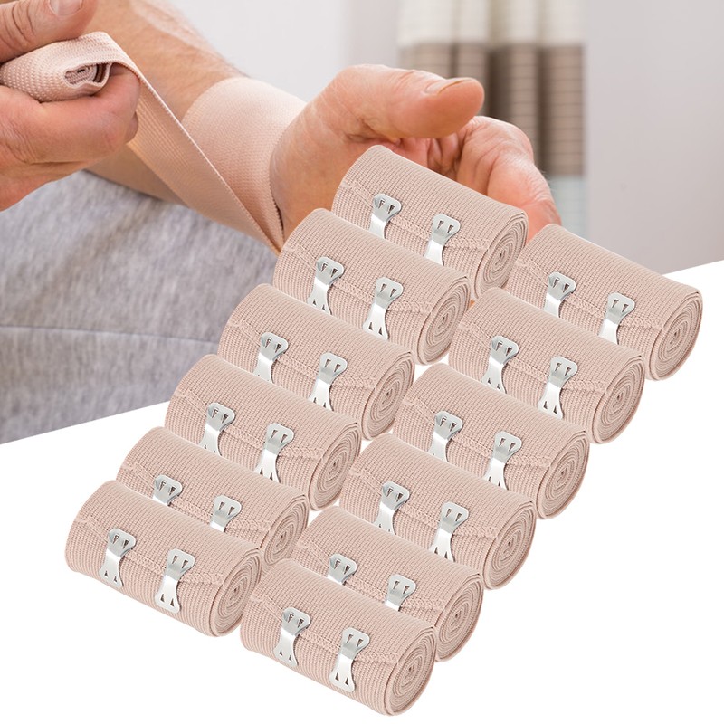 12pcs 7.5cm x 4.5m Elastic Bandage Wound Dressing Comfortable Emergency