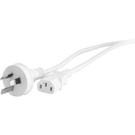 K9-5MW DOSS 5M White Iec Power Lead Iec-C13 Appliance Cord Flexible 3X 0.75Mm Power Cord Flexible 3X 0.75Mm Power Cord, 3-Pin Au Plug to Iec Socket