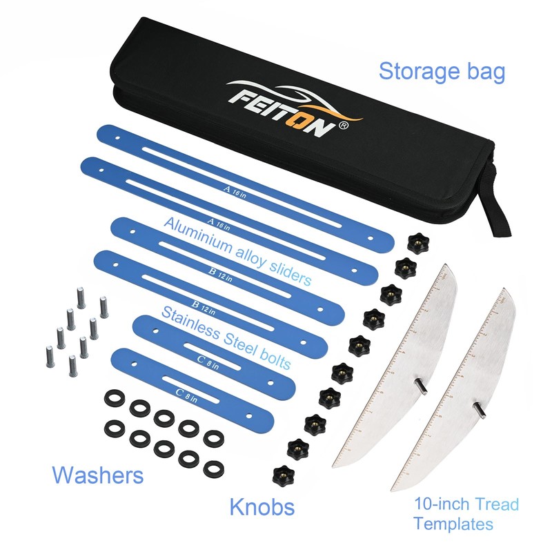 FEITON Stair Tread Template Tool with Portable Storage Bag, Stair