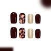 Fall Press on Nails Medium Square Fake Nails with Designs