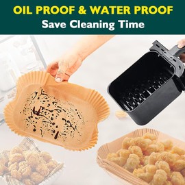 Air Fryer Disposable Paper Liner, 100PCS Food Grade Rectangle Parchment Liners for Ninja Dual Air Fryer, Airfryer Liners Airfryer Accessories(100PCS, 8.6in x 5.5in）