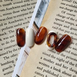 [Fall Discount]Pumpkin Marble NailPosition can be changed - Short Nose Pin / [가을할인]호박마블 네일위치변경가능 - 숏코핀