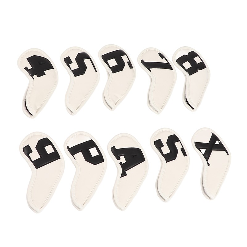 10pcs set PU Waterproof Golf Club Iron Cover Fine Sewing