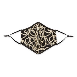 WEDDINGSTAR Luxury 3-Ply Washable Cloth Face Mask Reusable and Adjustable with Filter Pocket - Black & Gold