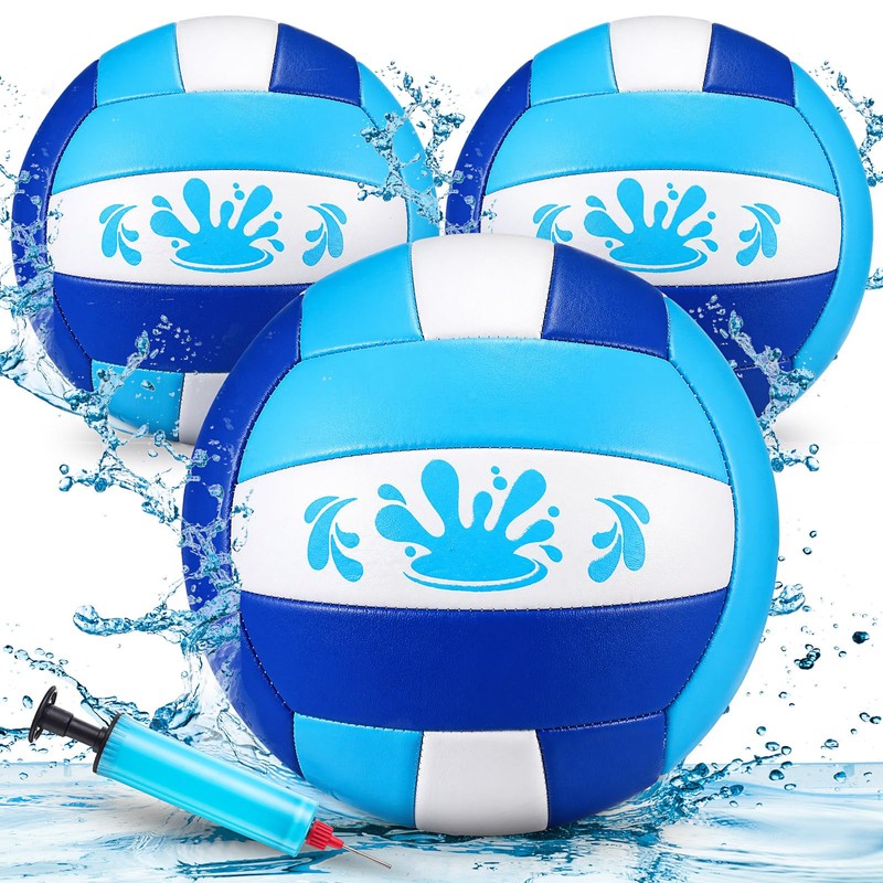 Leitee 3 Pcs 8.5 Inch Waterproof Soft Beach Volleyball Swimming