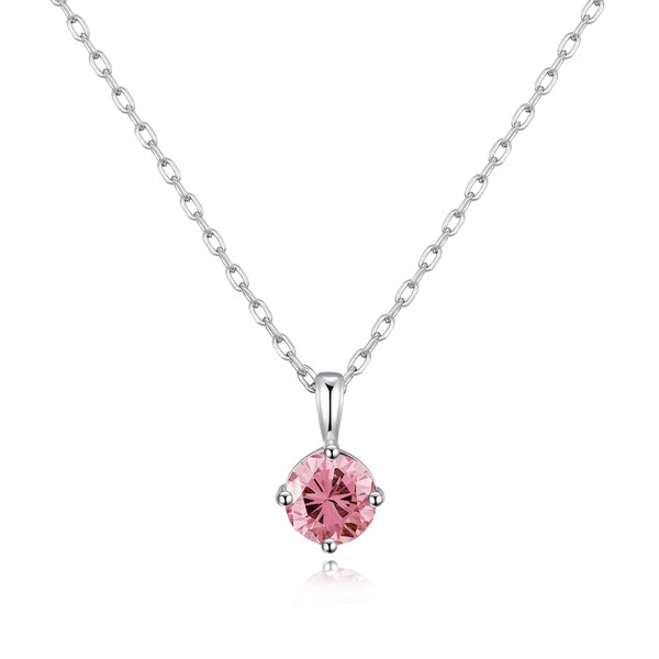 Philip Jones Sterling Silver October (Tourmaline) Birthstone Necklace Created with