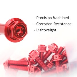 Autobahn88 Motorcycle Brake Master Cylinder Bolt Dress-up Kit, compatible with Ducati SportTouring ST4 1999-2004 (Red) (Set of 4)