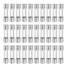 HARFINGTON 30pcs Fuses 6.3A 250 Volt Fast Blow Glass Fuse F6.3AL250V 5x20mm Fast Acting Fuses for Christmas Light Electrical Systems Microwave Ovens TVs Fans Lights Oven